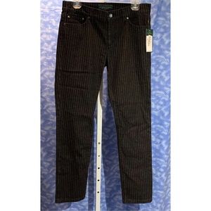 Ralph Lauren blk pin stripe skinny jean, SZ 6, NWT